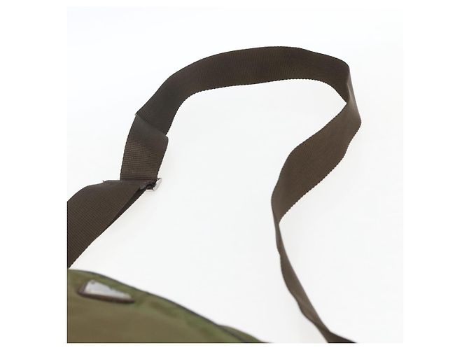 PRADA Schultertasche Nylon Khaki Silber Authentisch bs33243 - Ansicht 8