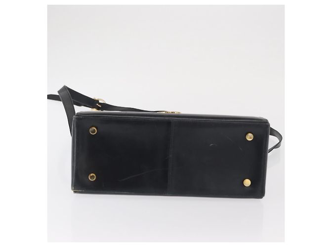Borsa a mano in pelle Gancini Salvatore Ferragamo 2 in 1 Blu Navy Oro Auth 170776 - vista 11