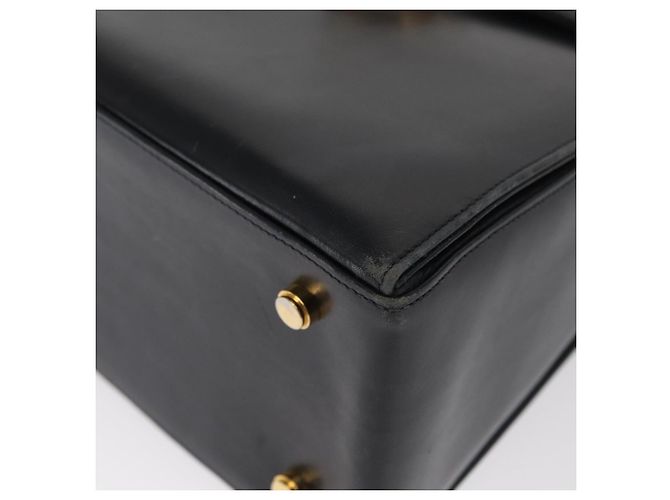 Borsa a mano in pelle Gancini Salvatore Ferragamo 2 in 1 Blu Navy Oro Auth 170776 - vista 13