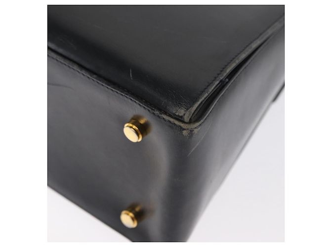 Borsa a mano in pelle Gancini Salvatore Ferragamo 2 in 1 Blu Navy Oro Auth 170776 - vista 15