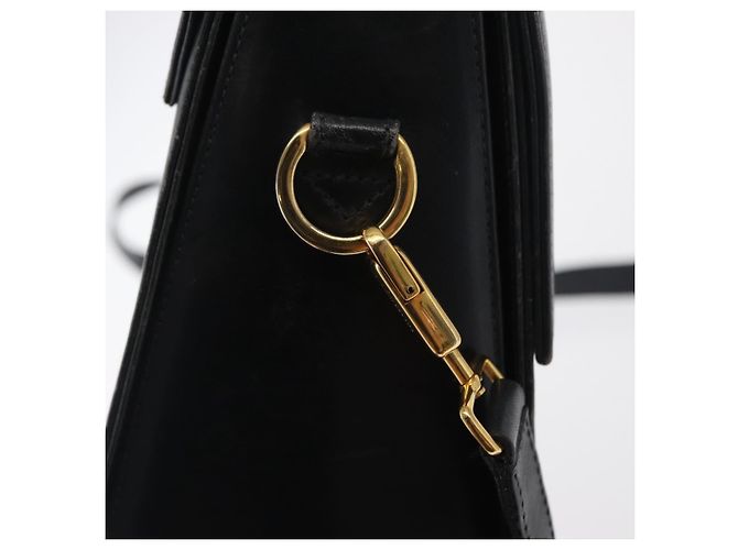 Borsa a mano in pelle Gancini Salvatore Ferragamo 2 in 1 Blu Navy Oro Auth 170776 - vista 16