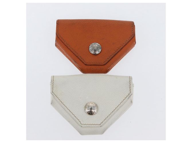 Hermès Porta-moedas HERMES Van Cator em couro 4 peças azul claro laranja branco Auth 165957 - vista 11