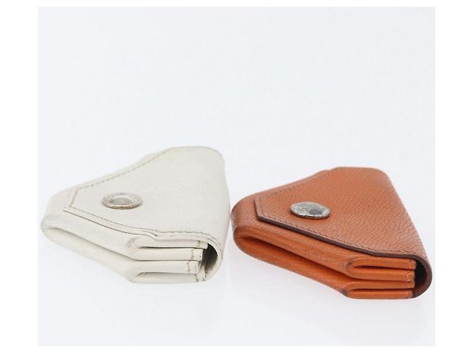 Hermès Porta-moedas HERMES Van Cator em couro 4 peças azul claro laranja branco Auth 165957 - vista 13