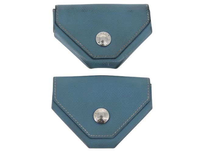 Hermès Porta-moedas HERMES Van Cator em couro 4 peças azul claro laranja branco Auth 165957 - vista 2