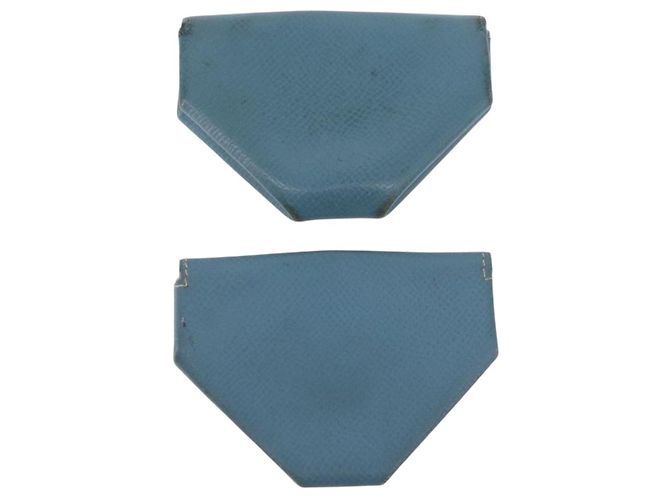 Hermès Porta-moedas HERMES Van Cator em couro 4 peças azul claro laranja branco Auth 165957 - vista 3