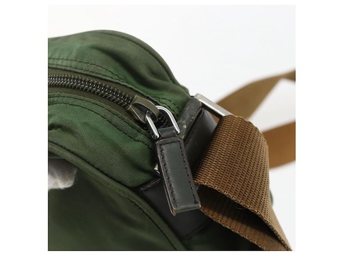 Borsa a Spalla PRADA in Nylon Verde Argento Autentica ti3679 - vista 10