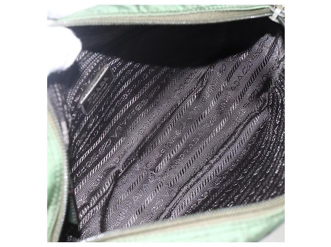Borsa a Spalla PRADA in Nylon Verde Argento Autentica ti3679 - vista 11