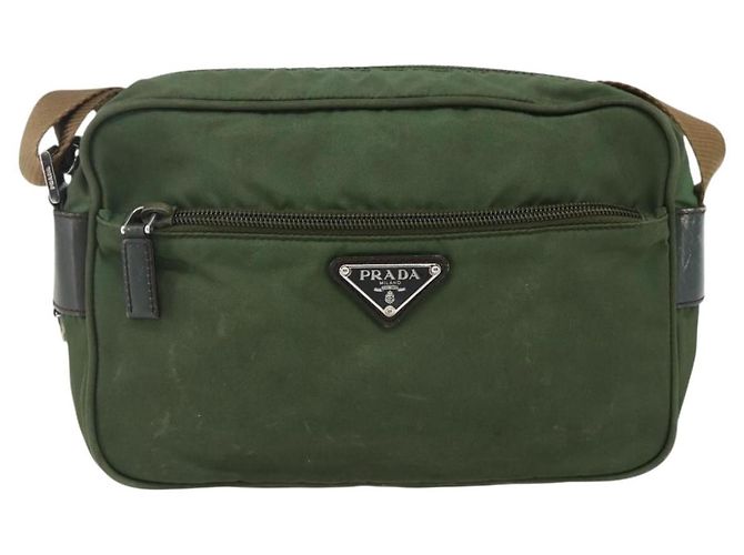 Borsa a Spalla PRADA in Nylon Verde Argento Autentica ti3679 - vista 13