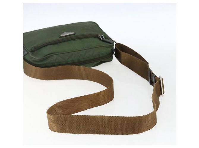 Borsa a Spalla PRADA in Nylon Verde Argento Autentica ti3679 - vista 7