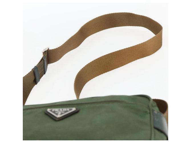 Borsa a Spalla PRADA in Nylon Verde Argento Autentica ti3679 - vista 8
