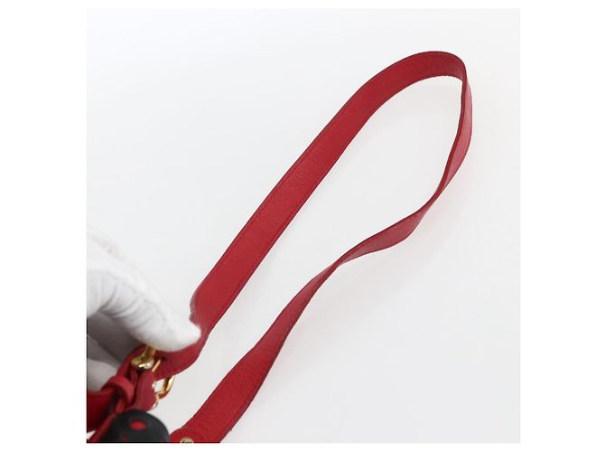 SAINT LAURENT Bolso de Hombro Cuero Negro Rojo Oro Auth 171068V Roja Dorado - vista 8