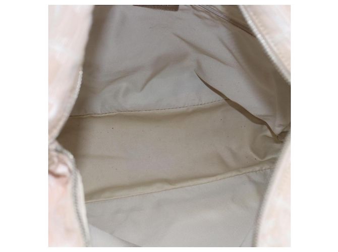 CHANEL Nuova Borsa Tote da Viaggio Nylon Beige Argento CC Auth BA10644 - vista 16