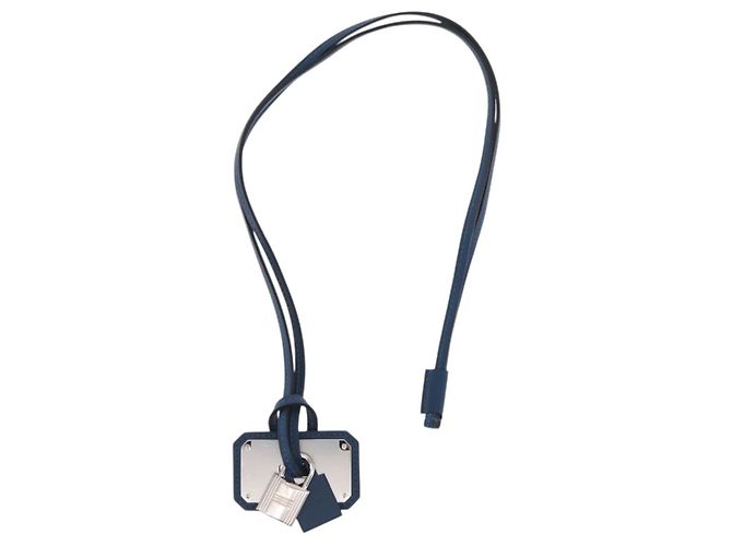 Hermès Collana HERMES Okelley GM Pelle Blu Marina Auth 169915SAV Blu navy - vista 2