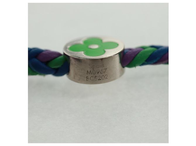Bracciale dell'amicizia in ottone Louis Vuitton metallo blu M0967Z LV Auth 169944M - vista 12