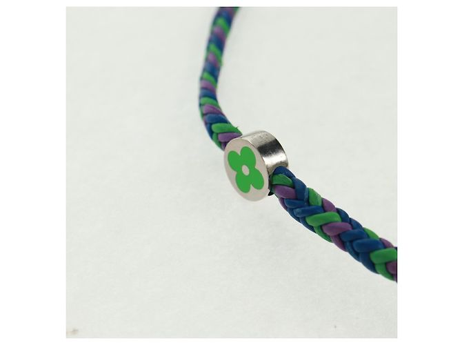 Bracciale dell'amicizia in ottone Louis Vuitton metallo blu M0967Z LV Auth 169944M - vista 3
