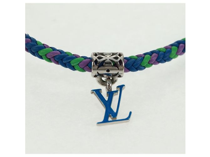 Bracciale dell'amicizia in ottone Louis Vuitton metallo blu M0967Z LV Auth 169944M - vista 4