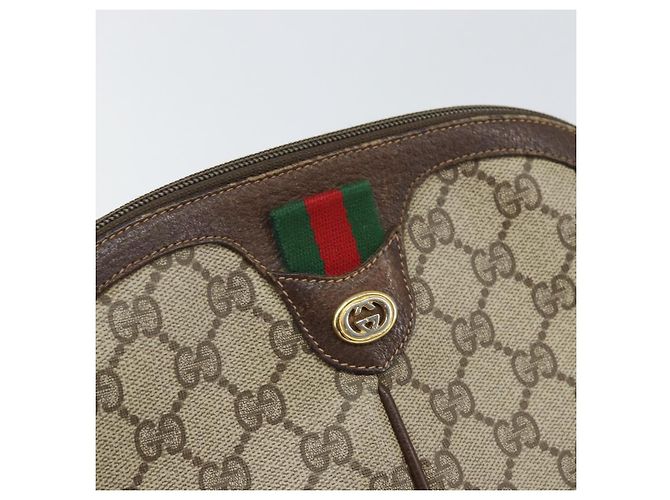 Borsa Sherry Line GG Supreme Web di GUCCI in PVC beige e oro 904 02 047 Auth 171964 D'oro - vista 14