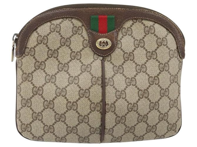 Borsa Sherry Line GG Supreme Web di GUCCI in PVC beige e oro 904 02 047 Auth 171964 D'oro - vista 2
