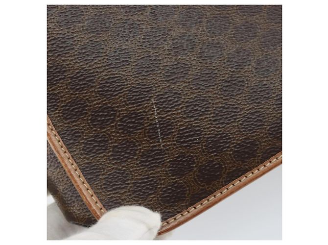 Céline Borsa a spalla circolare in tela Macadam CELINE in pelle PVC marrone oro Auth 169869 D'oro - vista 14