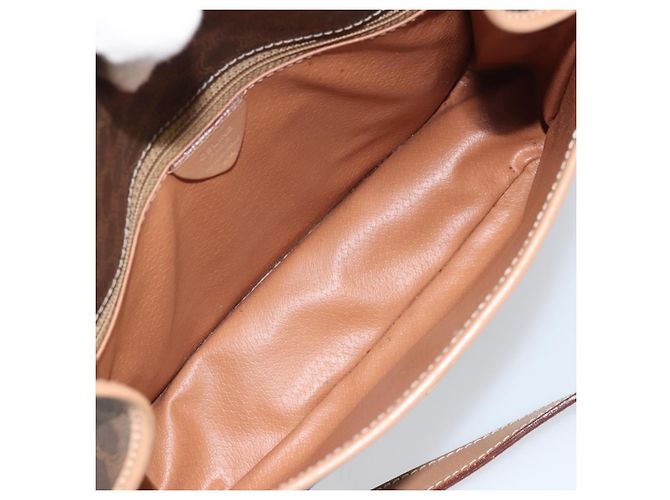 Céline Borsa a spalla circolare in tela Macadam CELINE in pelle PVC marrone oro Auth 169869 D'oro - vista 18