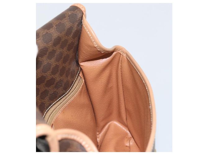 Céline Borsa a spalla circolare in tela Macadam CELINE in pelle PVC marrone oro Auth 169869 D'oro - vista 19