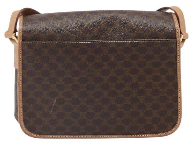 Céline Borsa a spalla circolare in tela Macadam CELINE in pelle PVC marrone oro Auth 169869 D'oro - vista 3