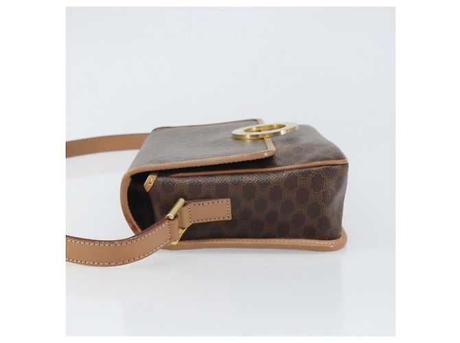 Céline Borsa a spalla circolare in tela Macadam CELINE in pelle PVC marrone oro Auth 169869 D'oro - vista 5