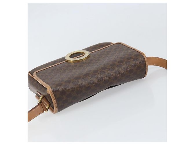 Céline Borsa a spalla circolare in tela Macadam CELINE in pelle PVC marrone oro Auth 169869 D'oro - vista 6