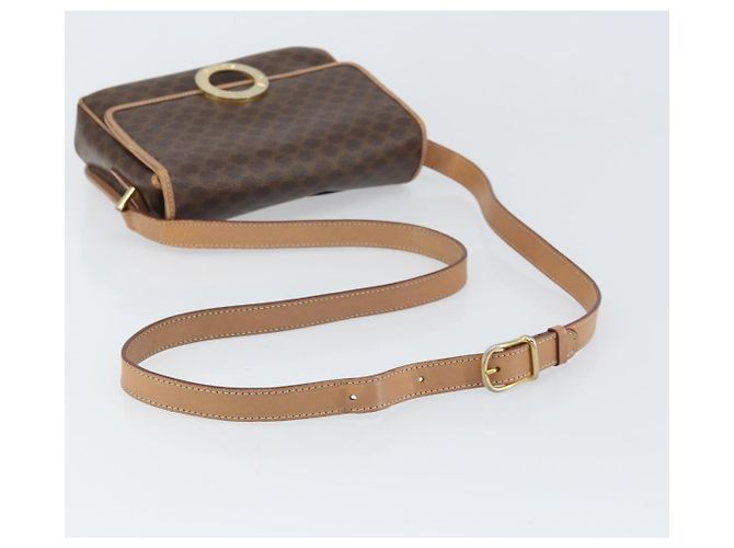 Céline Borsa a spalla circolare in tela Macadam CELINE in pelle PVC marrone oro Auth 169869 D'oro - vista 7