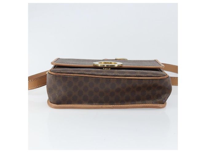 Céline Borsa a spalla circolare in tela Macadam CELINE in pelle PVC marrone oro Auth 169869 D'oro - vista 9