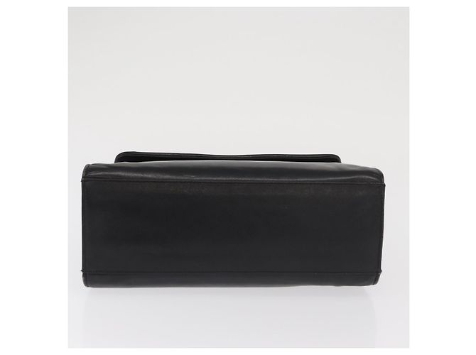 Bolso de mano FENDI de cuero negro y dorado Auth 169891 - vista 6