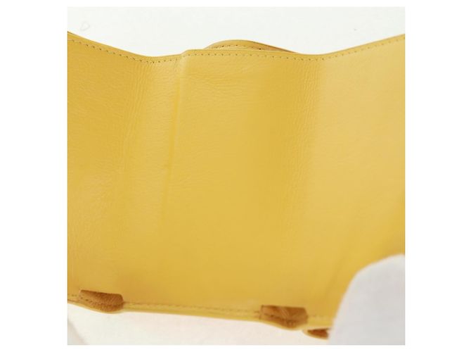 Balenciaga Portafoglio Puppy in pelle giallo argento Auth BA10560AV - vista 18