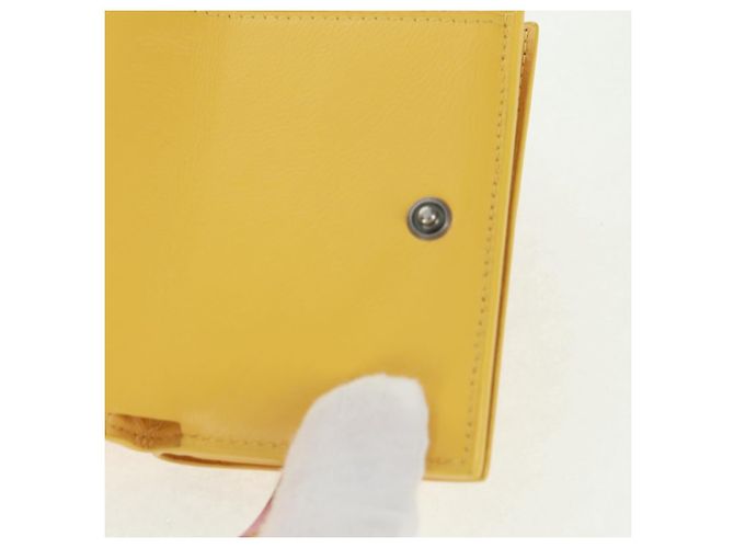 Balenciaga Portafoglio Puppy in pelle giallo argento Auth BA10560AV - vista 19