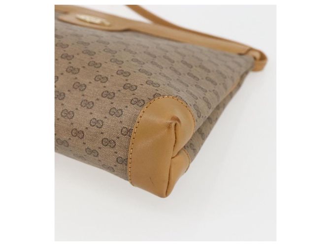 Gucci Borsa a spalla Micro GG Supreme in PVC Beige Oro Auth ti3673 D'oro - vista 10