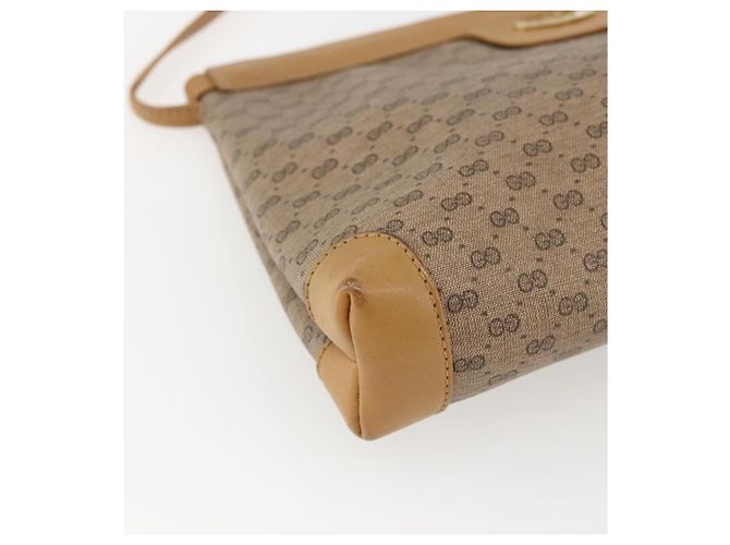 Gucci Borsa a spalla Micro GG Supreme in PVC Beige Oro Auth ti3673 D'oro - vista 11