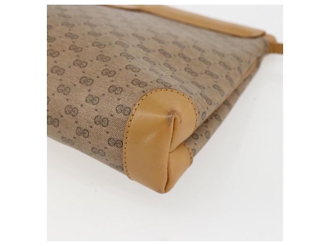 Gucci Borsa a spalla Micro GG Supreme in PVC Beige Oro Auth ti3673 D'oro - vista 12