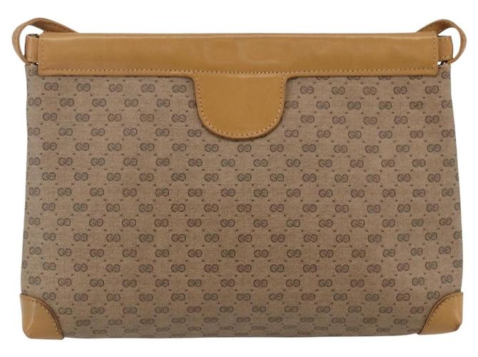Gucci Borsa a spalla Micro GG Supreme in PVC Beige Oro Auth ti3673 D'oro - vista 3
