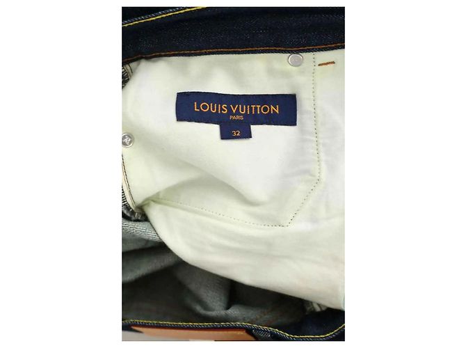 Louis Vuitton Jeans dritti in cotone blu - vista 5