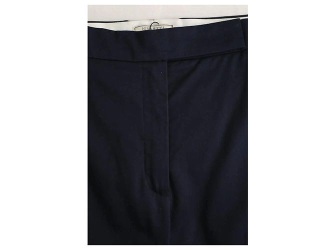 Nina Ricci Pantalones anchos de algodón azul - vista 3