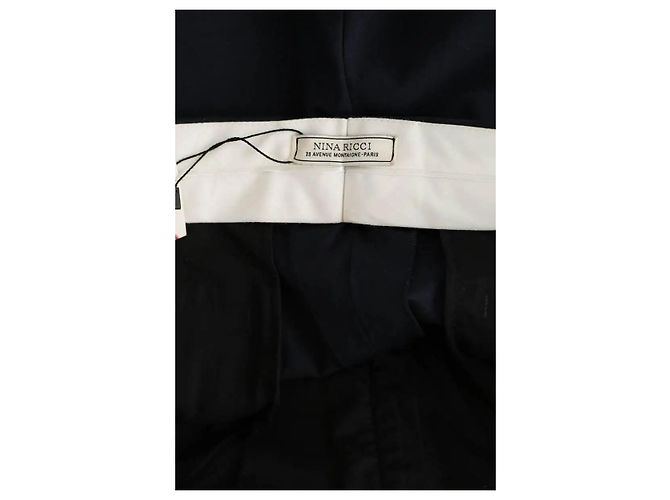 Nina Ricci Pantalones anchos de algodón azul - vista 5