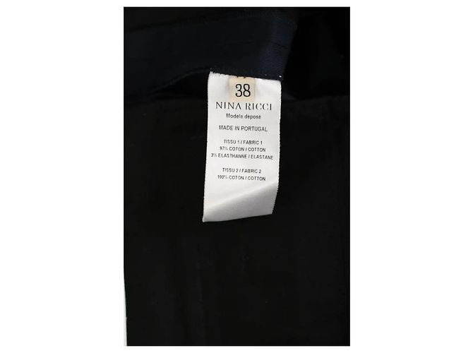 Nina Ricci Pantalones anchos de algodón azul - vista 6