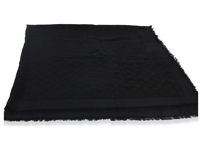 Sciarpa Monogram Shine in seta e lana nera Louis Vuitton - vista 2
