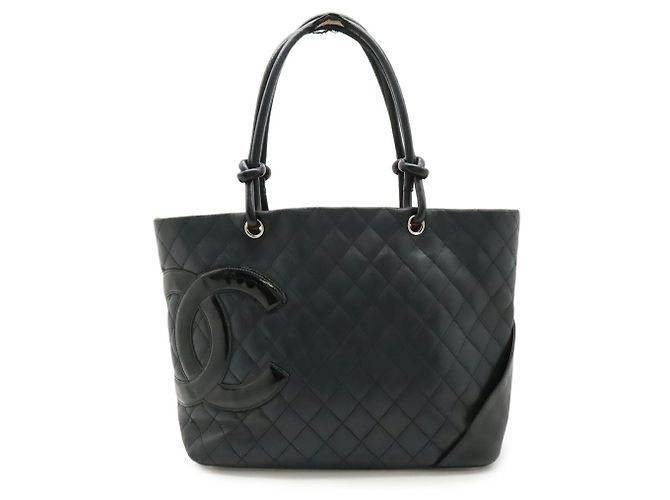 Chanel Cambon Line Coco Mark Tote/Schultertasche Schwarz Pink - Ansicht 2