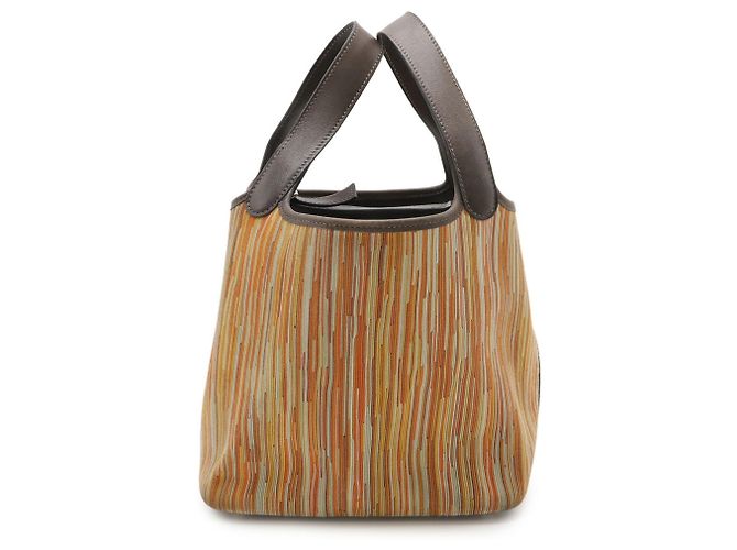 Borsa Tote Picotin PM di Hermès Multicolore Arancione Marrone scuro - vista 2