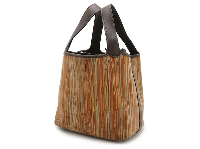 Borsa Tote Picotin PM di Hermès Multicolore Arancione Marrone scuro - vista 3