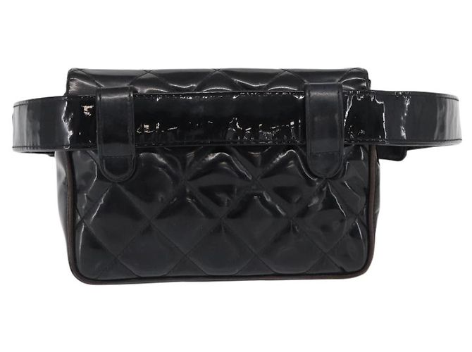 Chanel Vintage CC Flap Waist Patent Leather small Nero - vista 2
