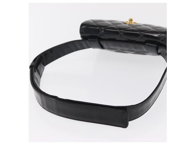 Chanel Vintage CC Flap Waist Patent Leather small Nero - vista 7