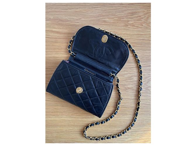 Chanel Classic Flap Vintage (mini) Nero - vista 3