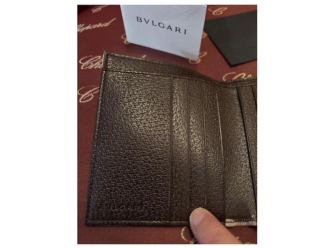 Portafoglio Bulgari Monogramma Beige e Pelle Marrone - vista 10
