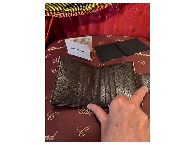 Portafoglio Bulgari Monogramma Beige e Pelle Marrone - vista 11